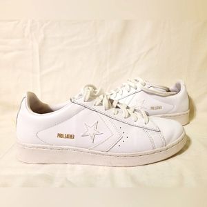 Convers Pro Leather Star Chevron Leather White 167239C (Men's 7.5) Women's  9